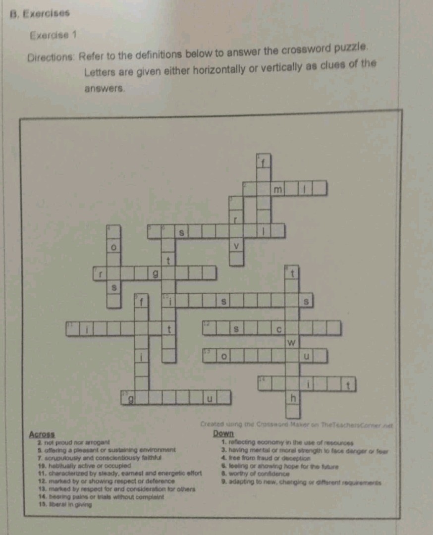 B Exercises Exercise 1 Directions Refer To StudyX