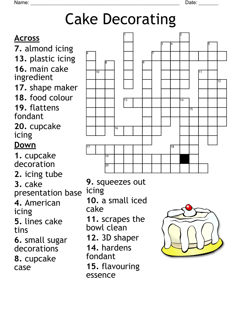 Bakery Items Crossword WordMint