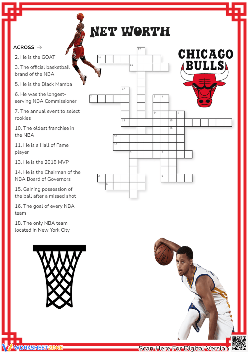 Basketball Crossword Puzzle Worksheets 2025