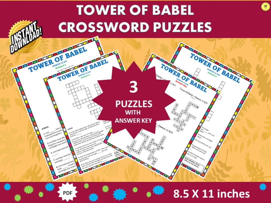 Bible Crossword Puzzle Tower OF Babel Crossword Puzzle Bible Printable church And Bible Study Activity Instant Download Etsy Bible Crossword Puzzle Tower OF Babel Crossword Puzzle Bible Printable church And Bible Study Activity Instant Download Etsy
