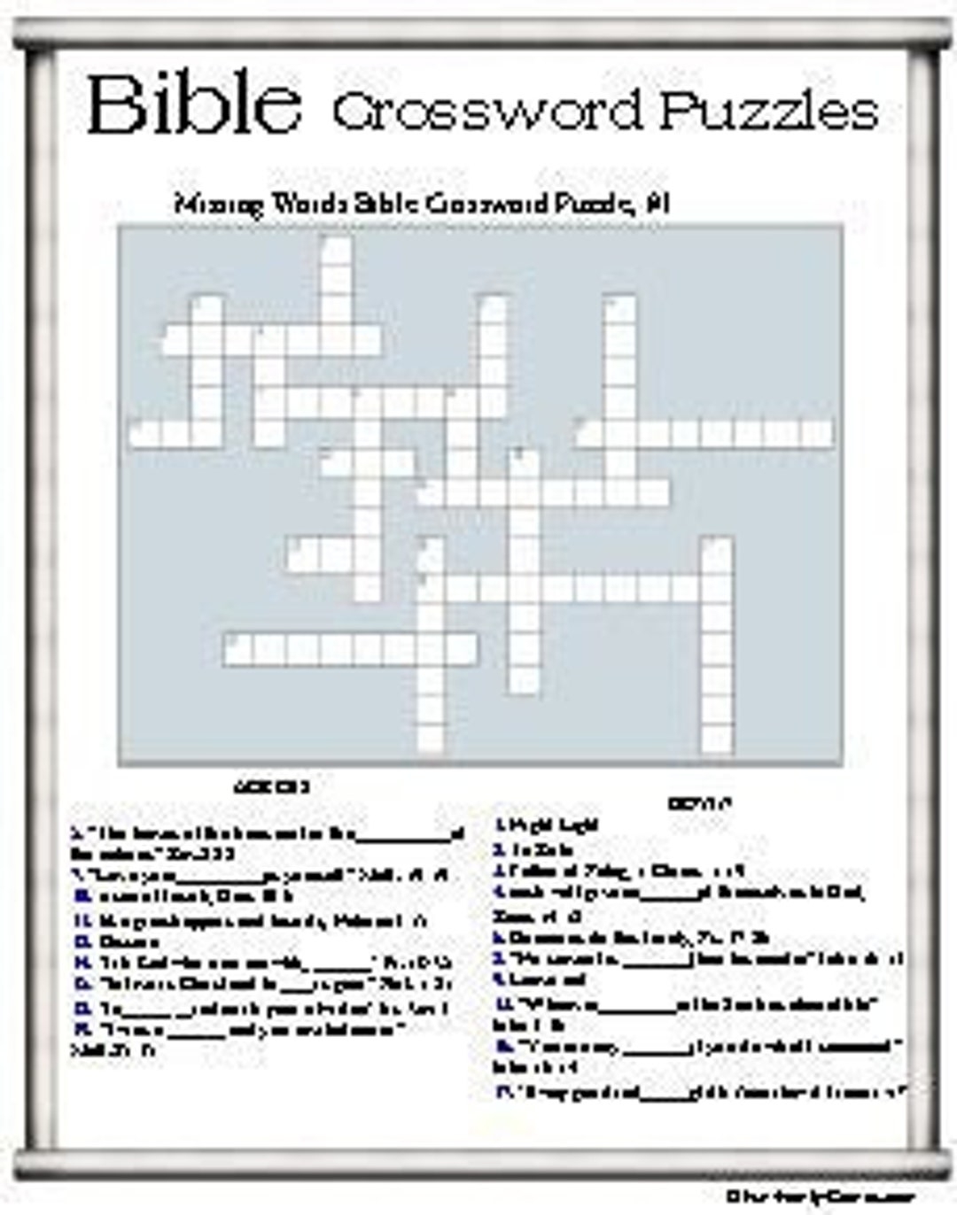 Bible Crossword Puzzles Clues Include Bible Verse Locations Etsy Bible Crossword Puzzles Clues Include Bible Verse Locations Etsy