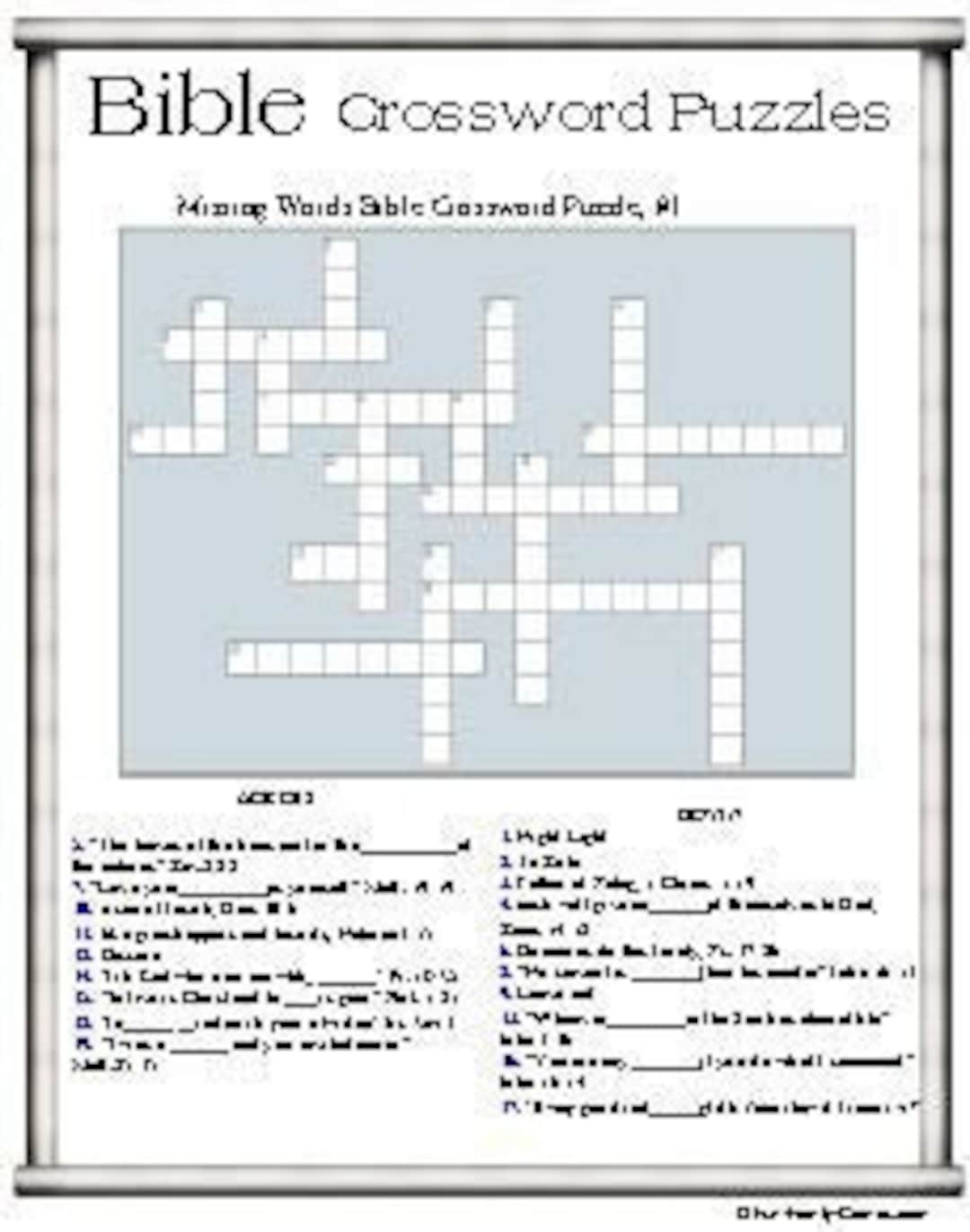 Printable Adult Bible Crossword Puzzles Printable Adult Bible Crossword Puzzles