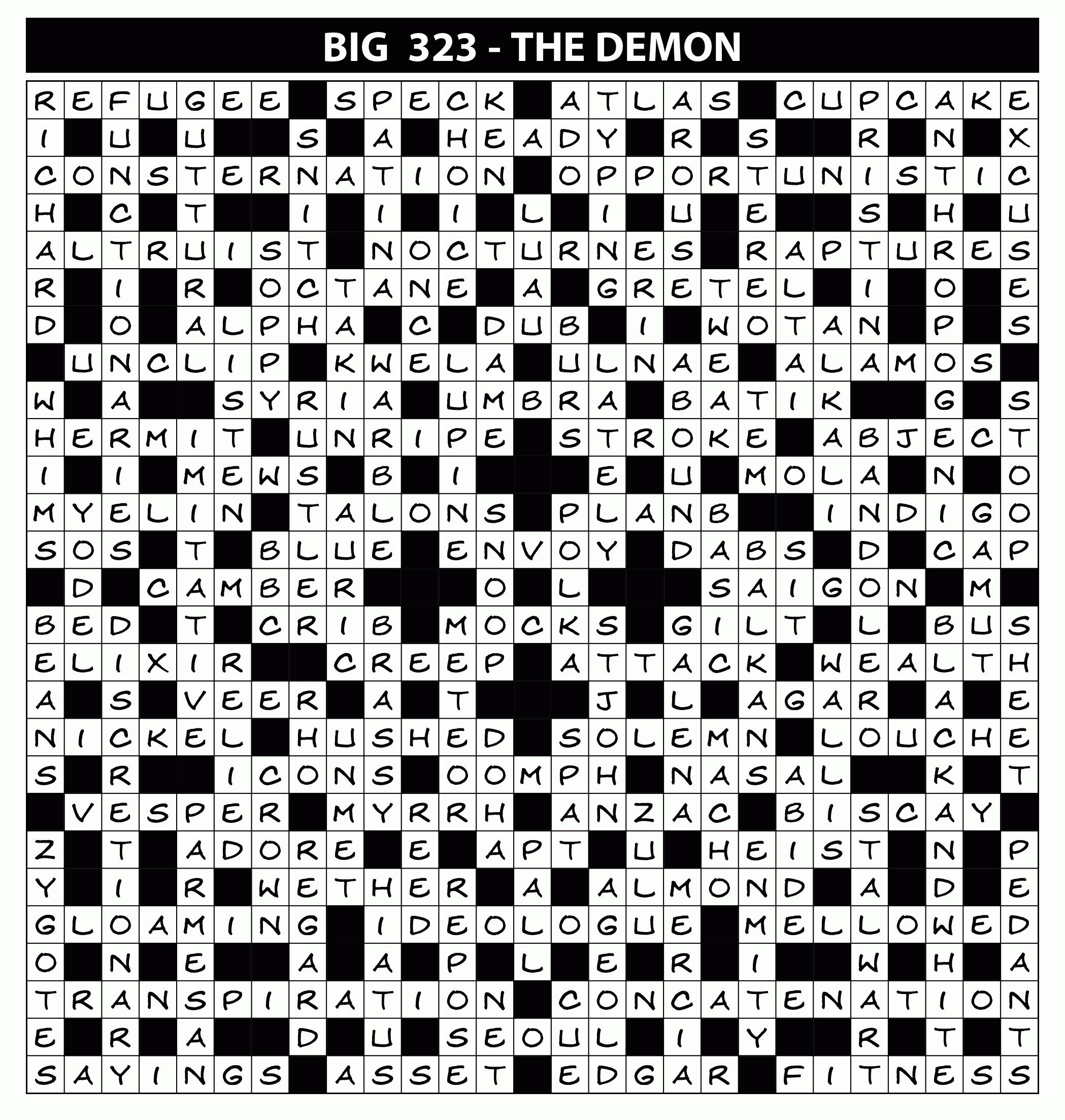 BIG Competition Solutions Issue 323 Lovatts Crossword Puzzles BIG Competition Solutions Issue 323 Lovatts Crossword Puzzles