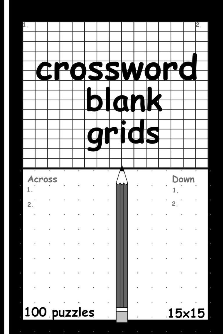Blank Crossword Puzzle Grids Crossword Puzzle Book For Adults