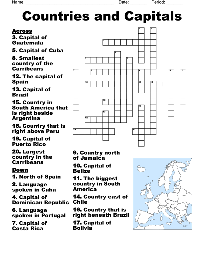 Bolivia Crossword WordMint