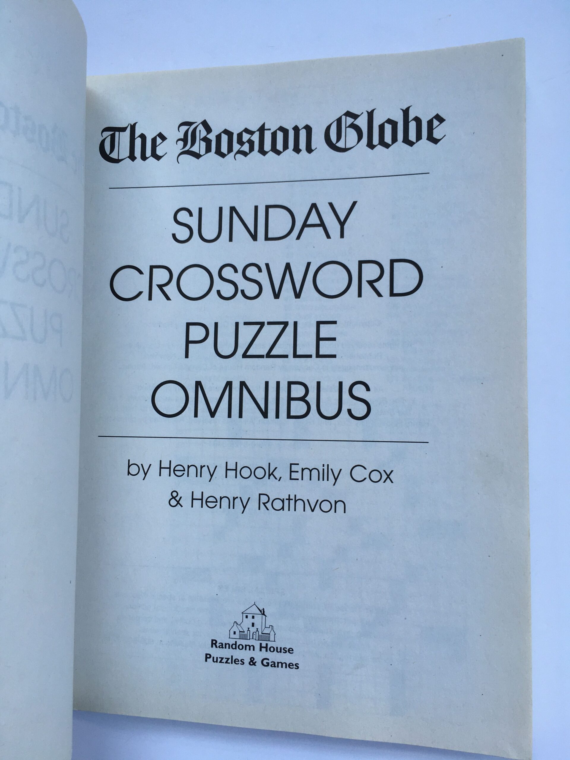 Boston Globe Sunday Crossword Omnibus Volume 1 Boston Globe By Henry Hook Emily Cox Henry Rathvon Paperback December 11 2001 Random House Puzzles U0026 Games 9780812934311 Biblio Boston Globe Sunday Crossword Omnibus Volume 1 Boston Globe By Henry Hook Emily Cox Henry Rathvon Paperback December 11 2001 Random House Puzzles U0026 Games 9780812934311 Biblio
