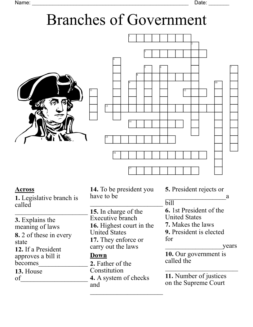 Branches Of Government Crossword WordMint