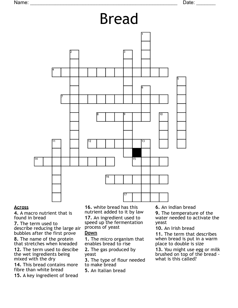 Bread Crossword WordMint