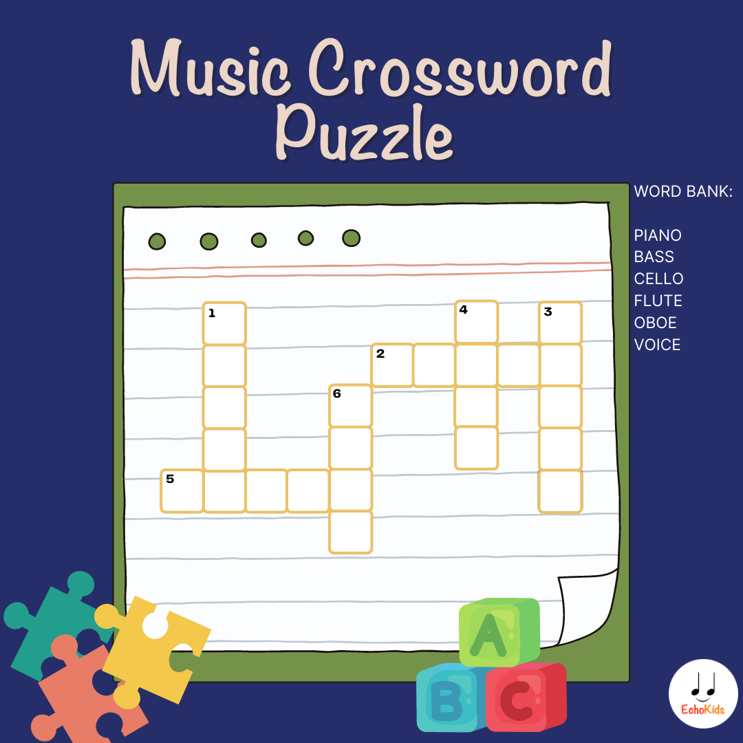 Printable Music Crossword Puzzle