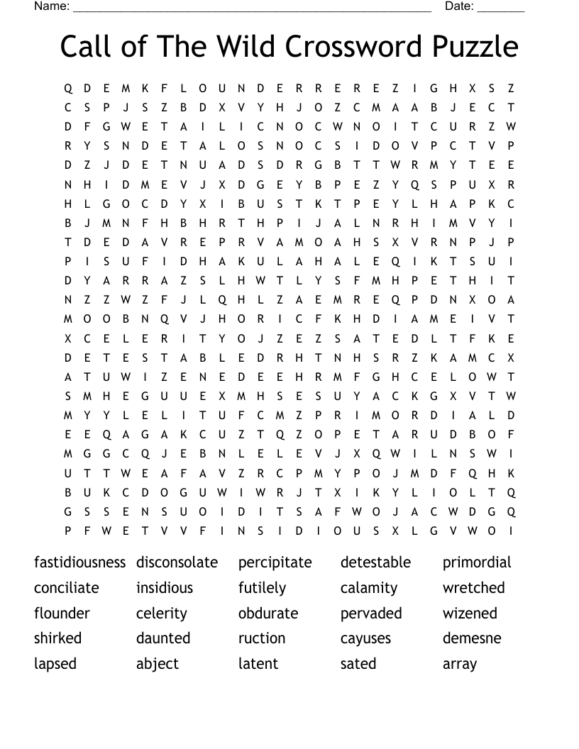 Wild Crossword Puzzle