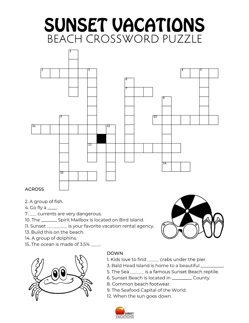 Can You Solve This Beach Crossword Puzzle Challenge 