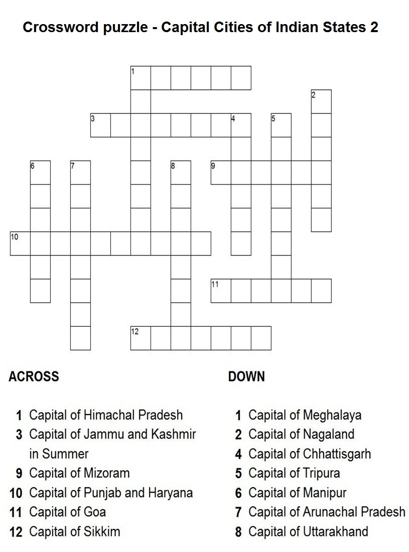 Capital Cities Of Indian States Puzzle 2