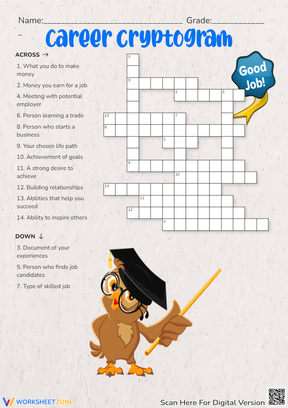 Career Crossword Puzzle Worksheets 2025 Career Crossword Puzzle Worksheets 2025