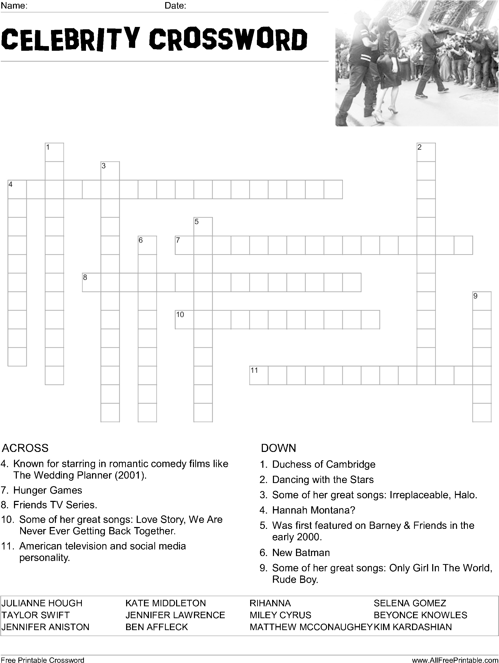 Crossword Puzzles Printable Celebrity Crossword Puzzles Printable Celebrity