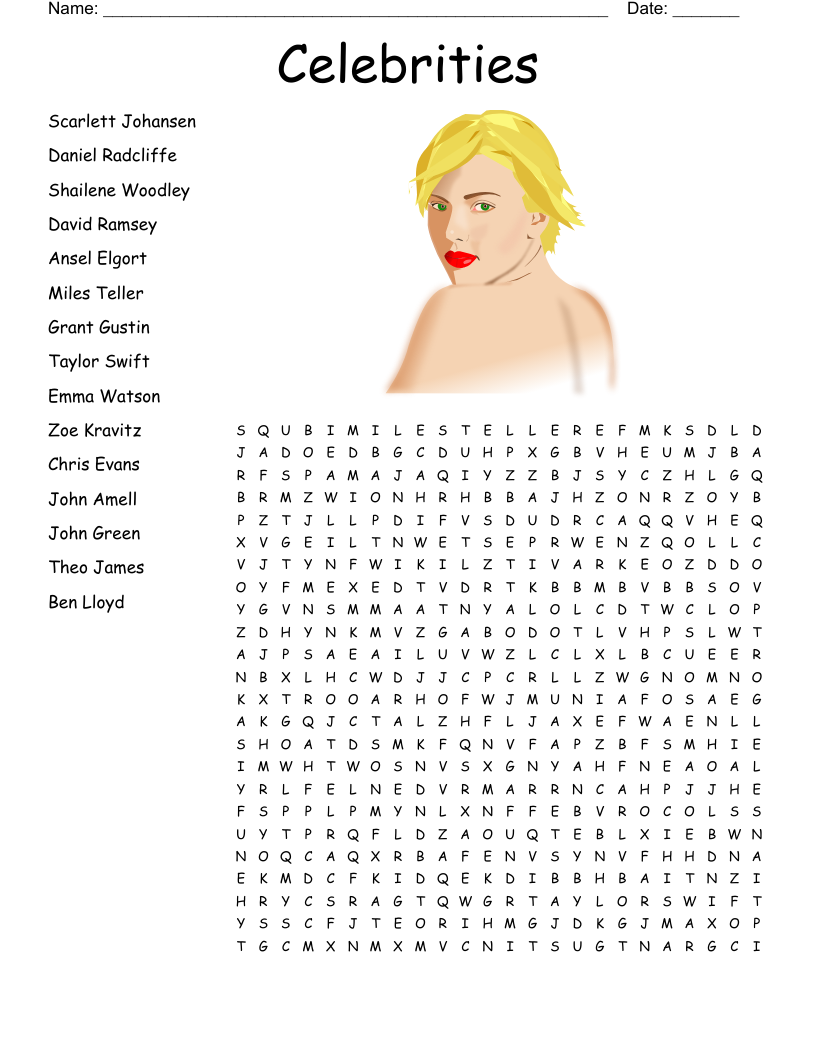 Celebrity CrossWord WordMint Celebrity CrossWord WordMint