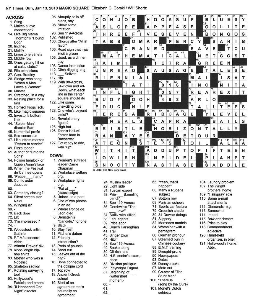 Chain Of Flowers The Cure In The NY Times Crossword Puzzle