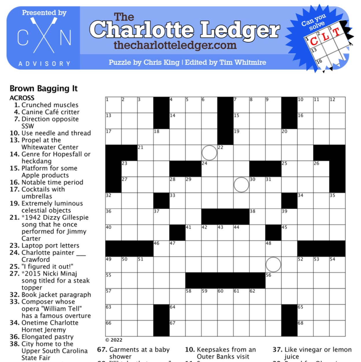Charlotte Ledger Crosswords The Charlotte Ledger Charlotte Ledger Crosswords The Charlotte Ledger
