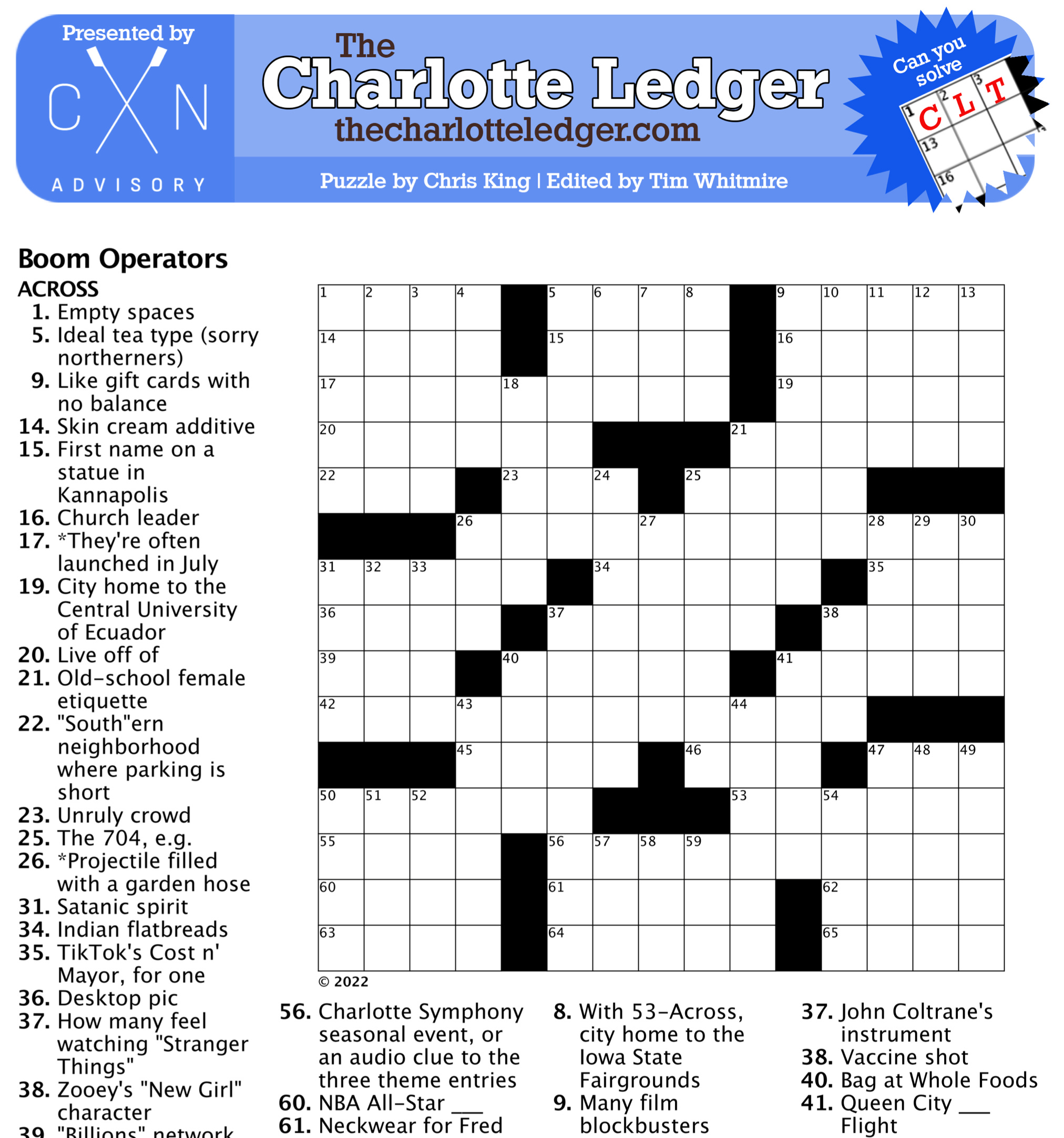 Charlotte Ledger Crosswords The Charlotte Ledger