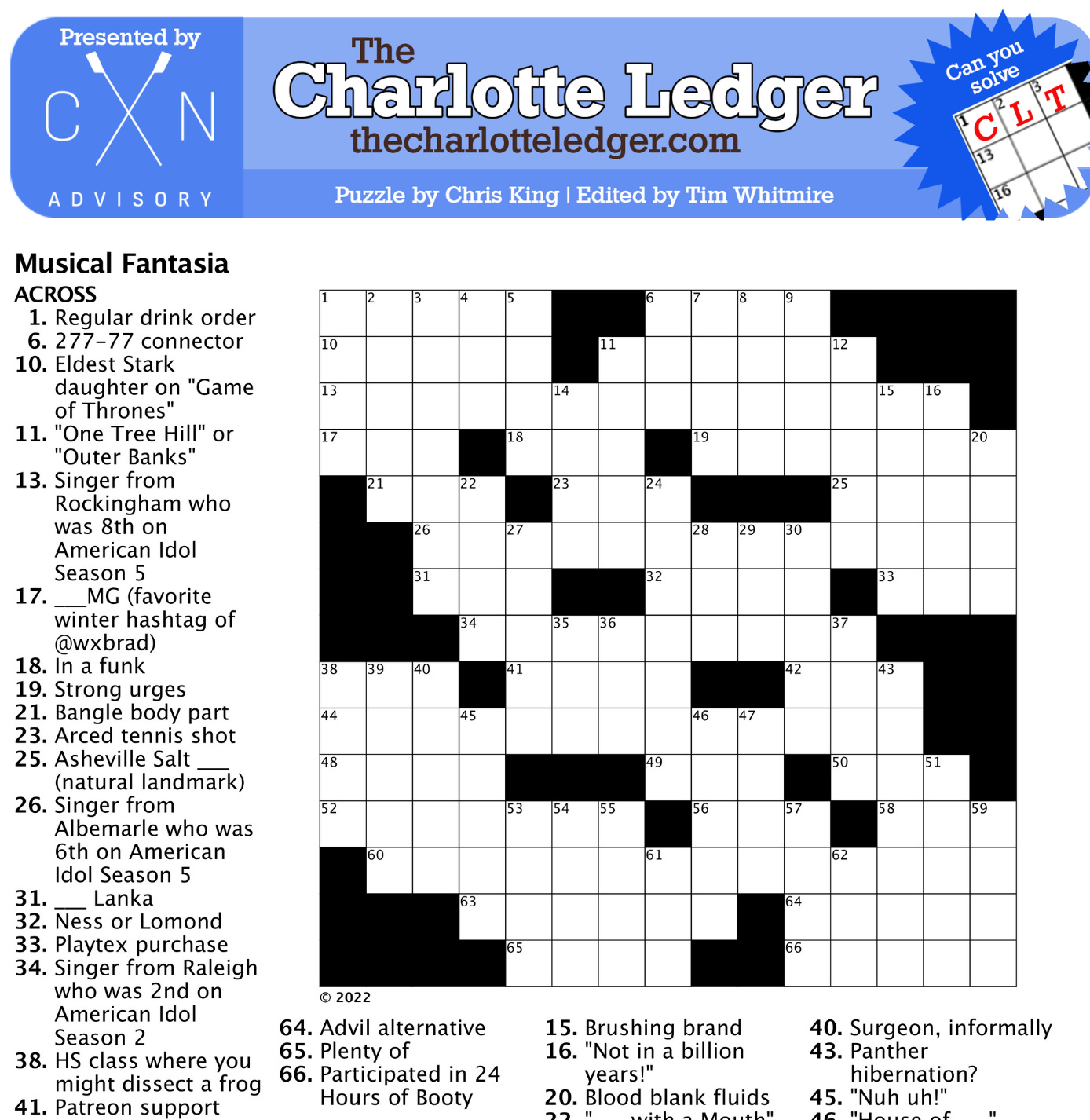Charlotte Ledger Crosswords The Charlotte Ledger