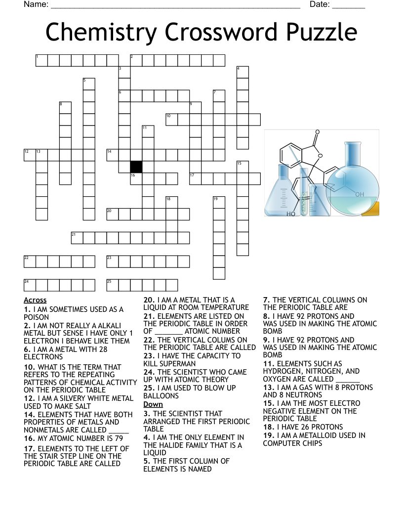 Chemistry Crossword Puzzle WordMint
