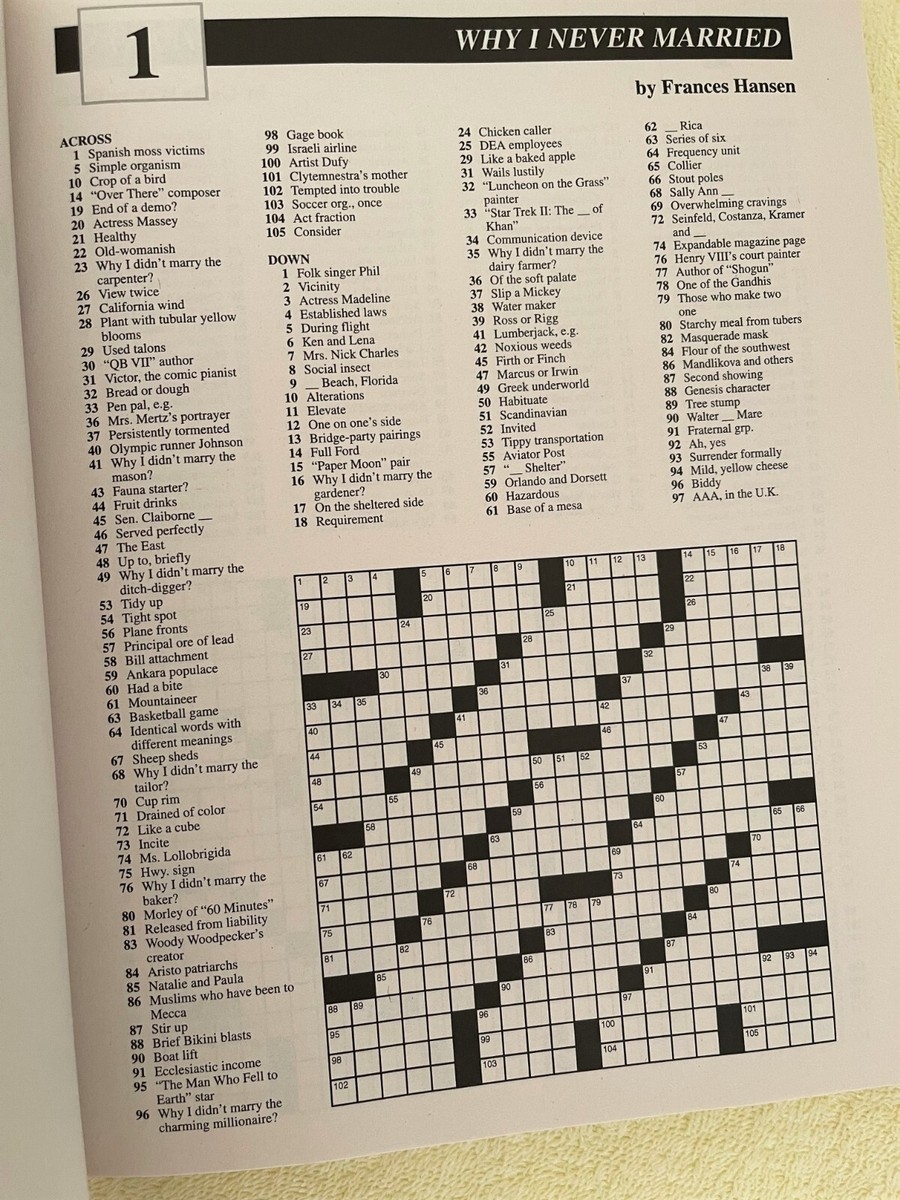 Chicago Tribune Sunday Crossword Puzzle