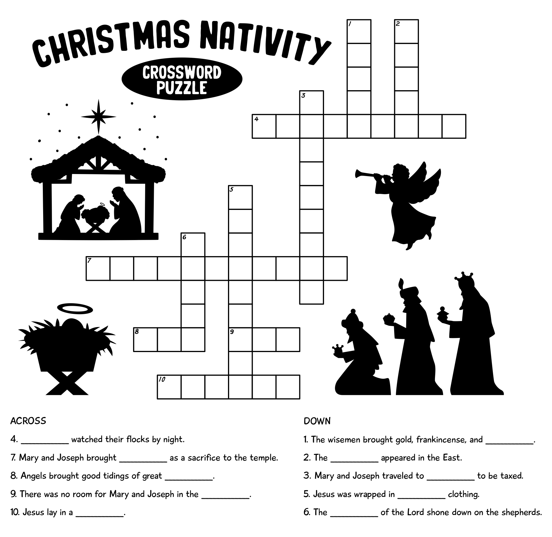 Christian Christmas Crossword Puzzles Printable