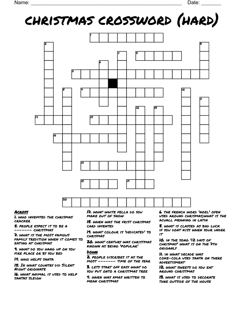 Very Hard Crossword Puzzles Printable