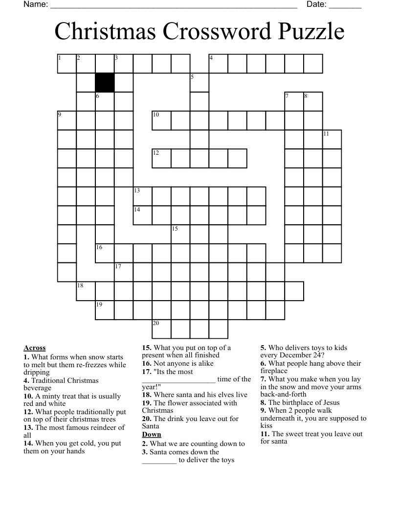 Crossword Puzzle Christmas Crossword Puzzle Christmas