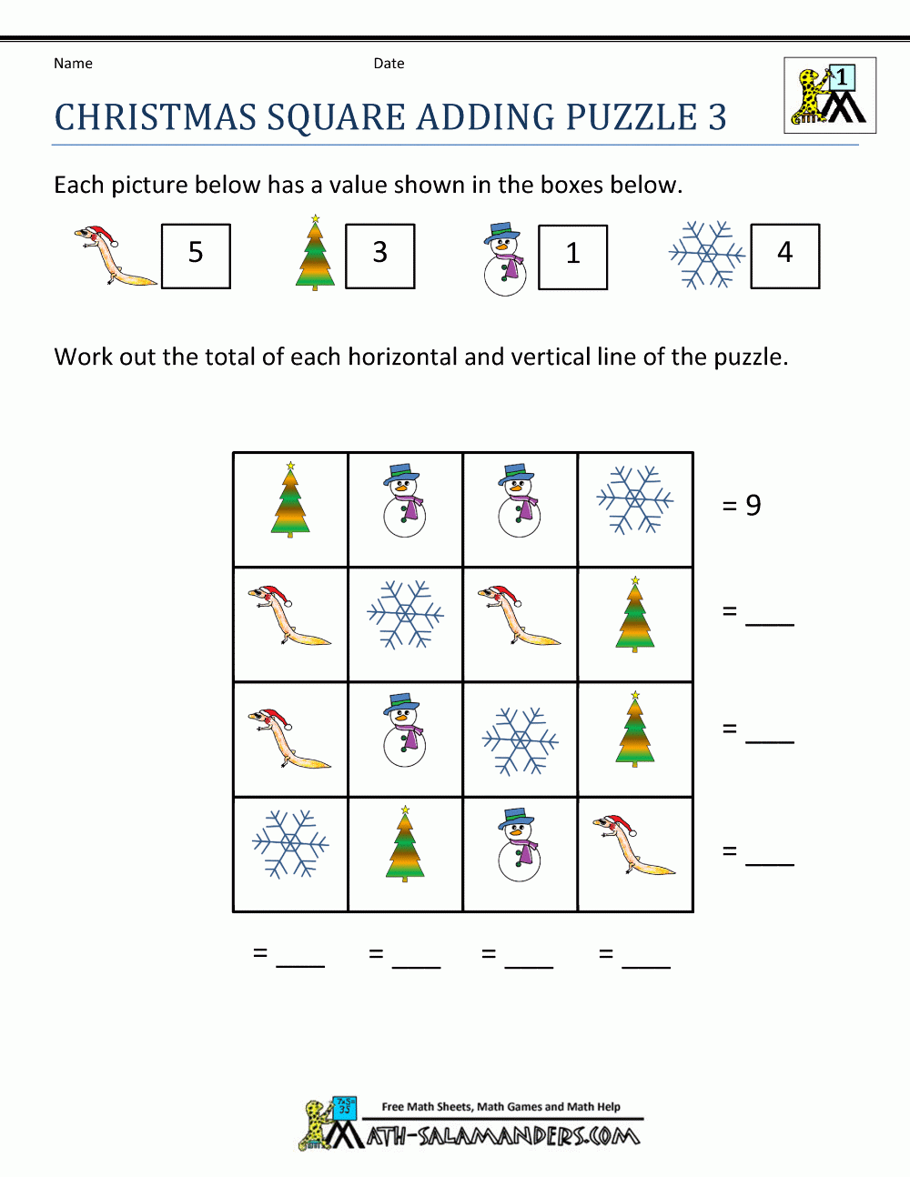Christmas Maths Worksheets Christmas Maths Worksheets