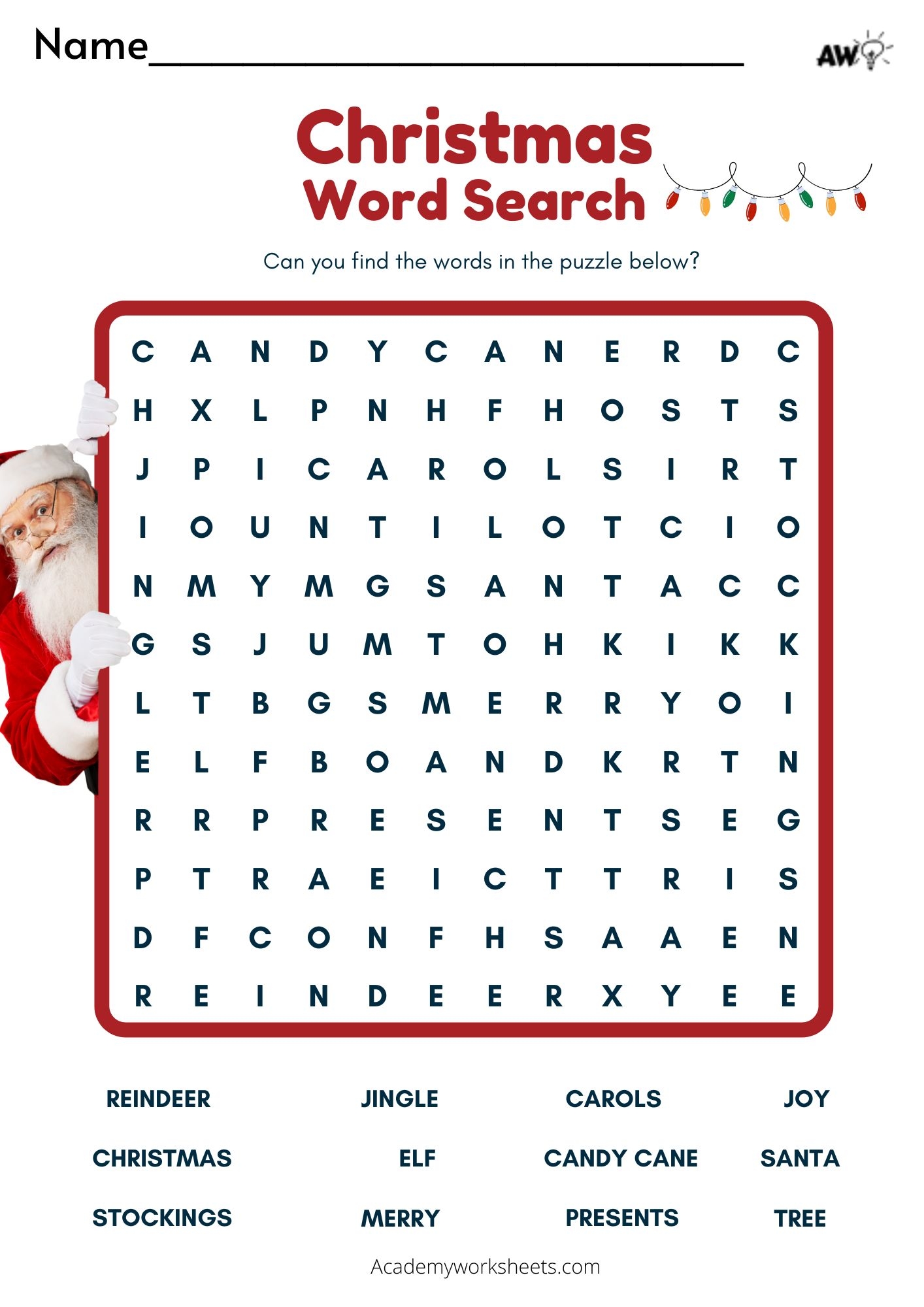 Christmas Word Search Printable Free Academy Worksheets Christmas Word Search Printable Free Academy Worksheets