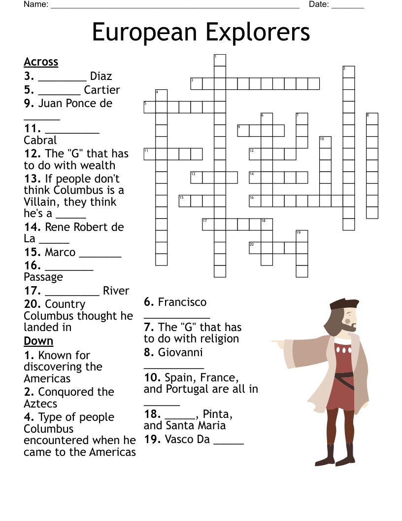 Christopher Columbus Crossword WordMint