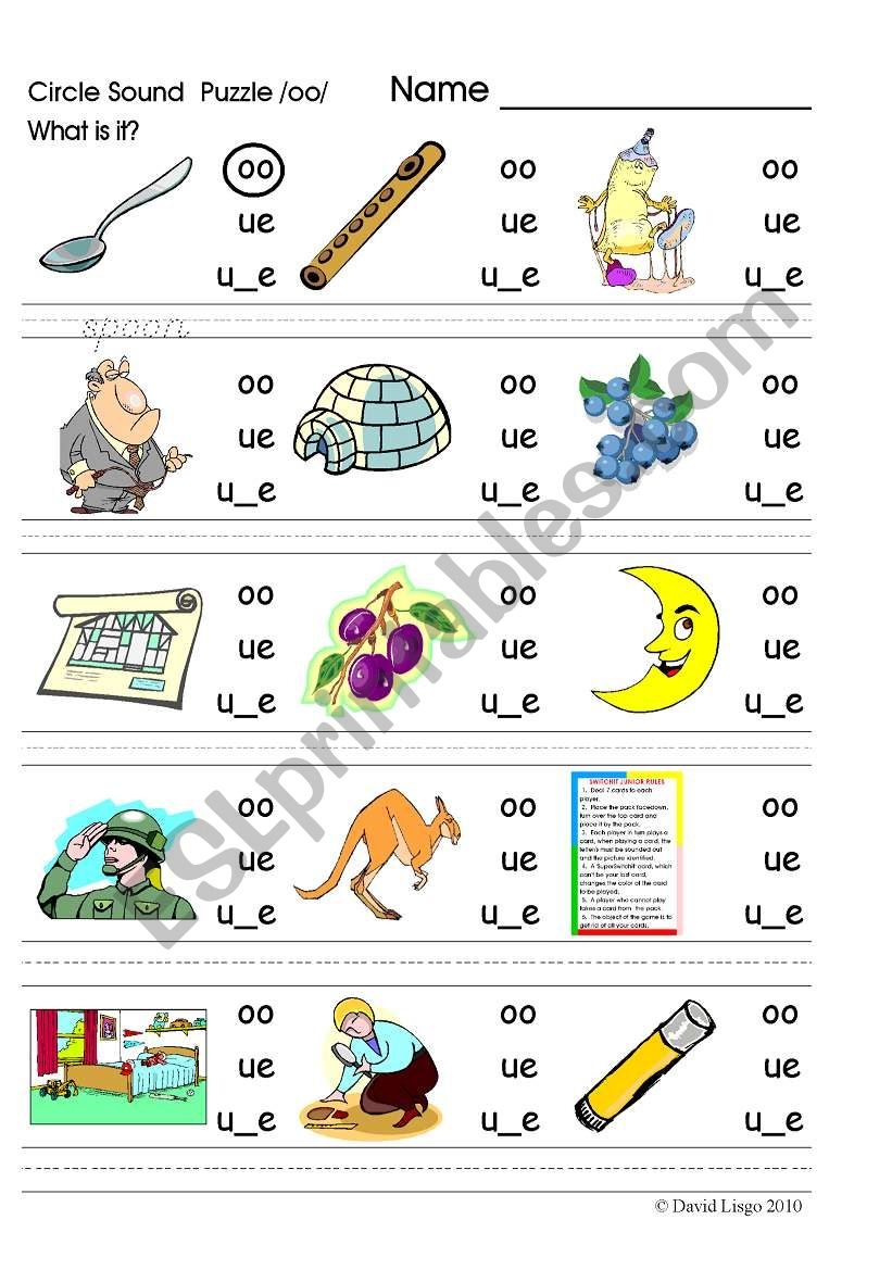 Circle Sound Puzzle 5 Phonics The oo Sound ESL Worksheet By Circle Sound Puzzle 5 Phonics The oo Sound ESL Worksheet By
