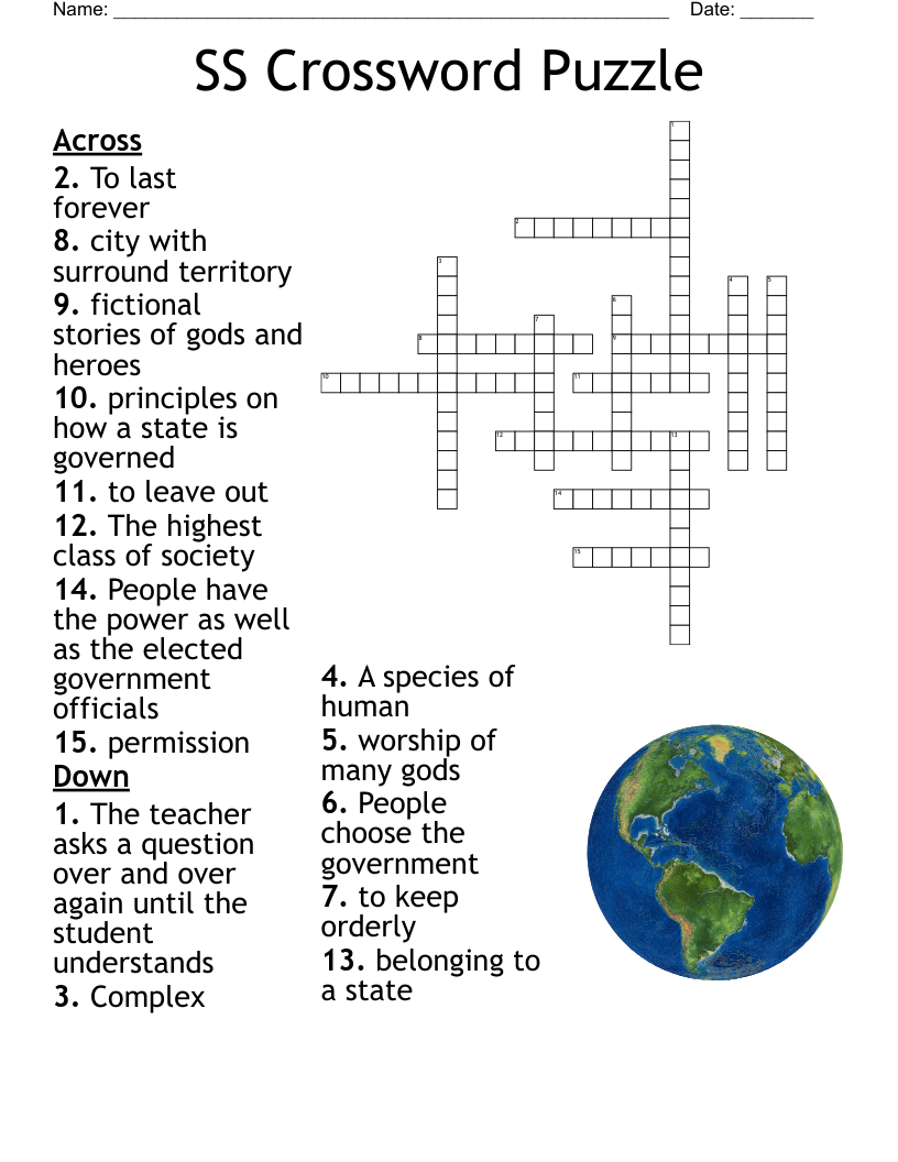 Civics Crossword Puzzle