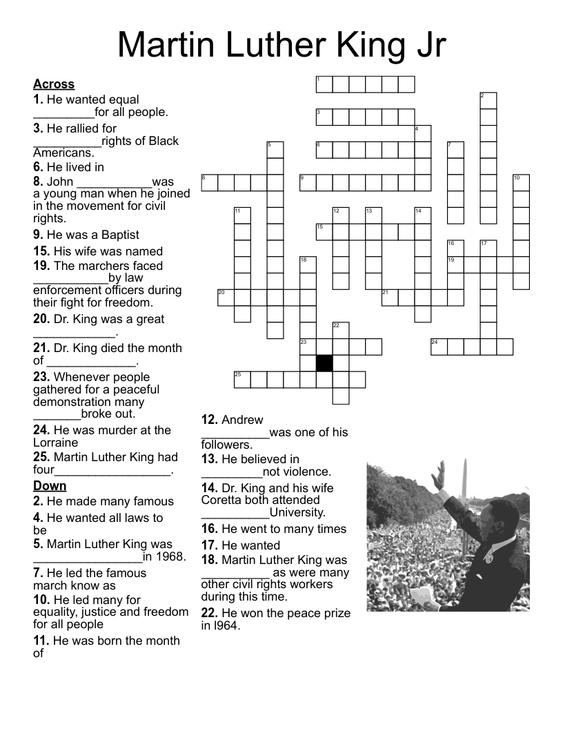 Civil Rights Movement Crossword Puzzle