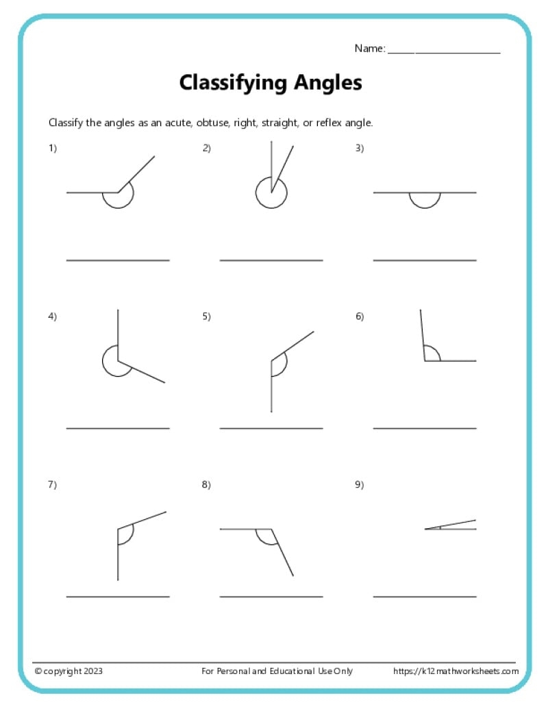 Classify And Measure Angles K12 Math Worksheets Classify And Measure Angles K12 Math Worksheets