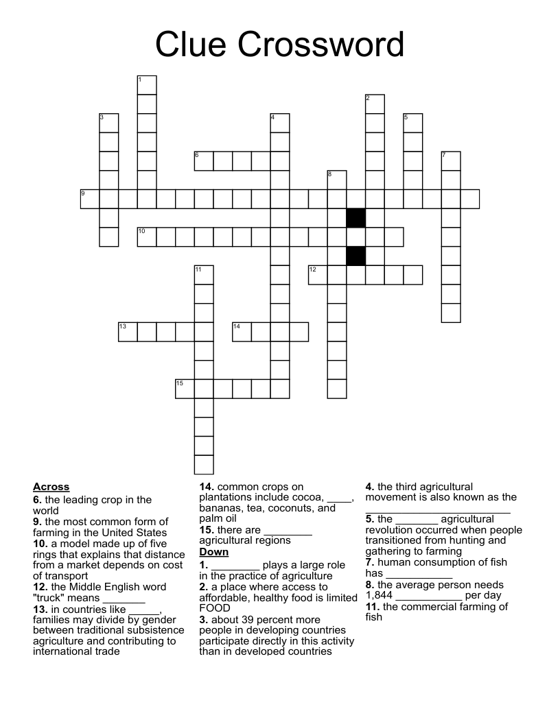 Clue Crossword WordMint