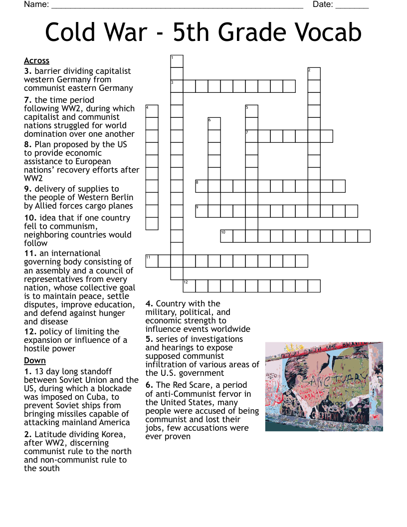 Cold War 5th Grade Vocab Crossword WordMint Cold War 5th Grade Vocab Crossword WordMint
