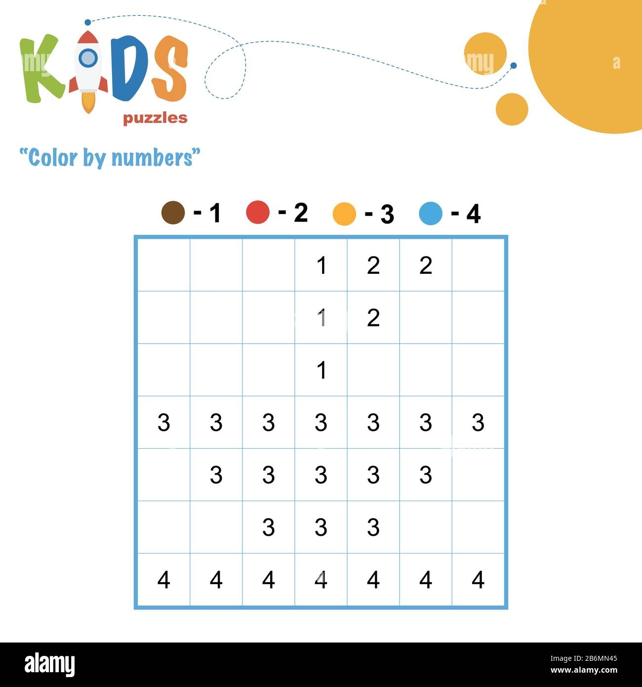 Color By Numbers Mathematical Pixel Puzzle Easy Colorful 