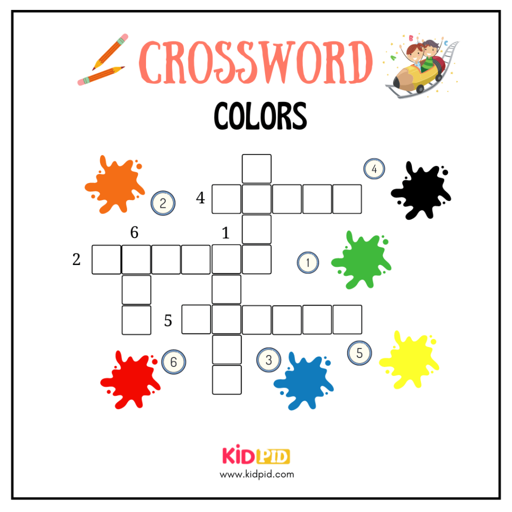 Colors Crosswords Worksheet For Grade 3 Kidpid