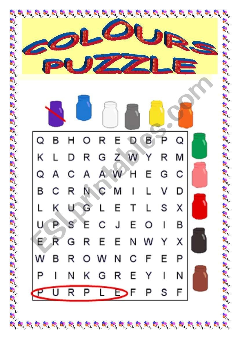 Colours Puzzle ESL Worksheet By Iceblue Colours Puzzle ESL Worksheet By Iceblue