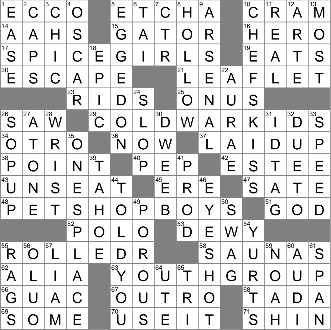 Addition Column Crossword Puzzle Clue