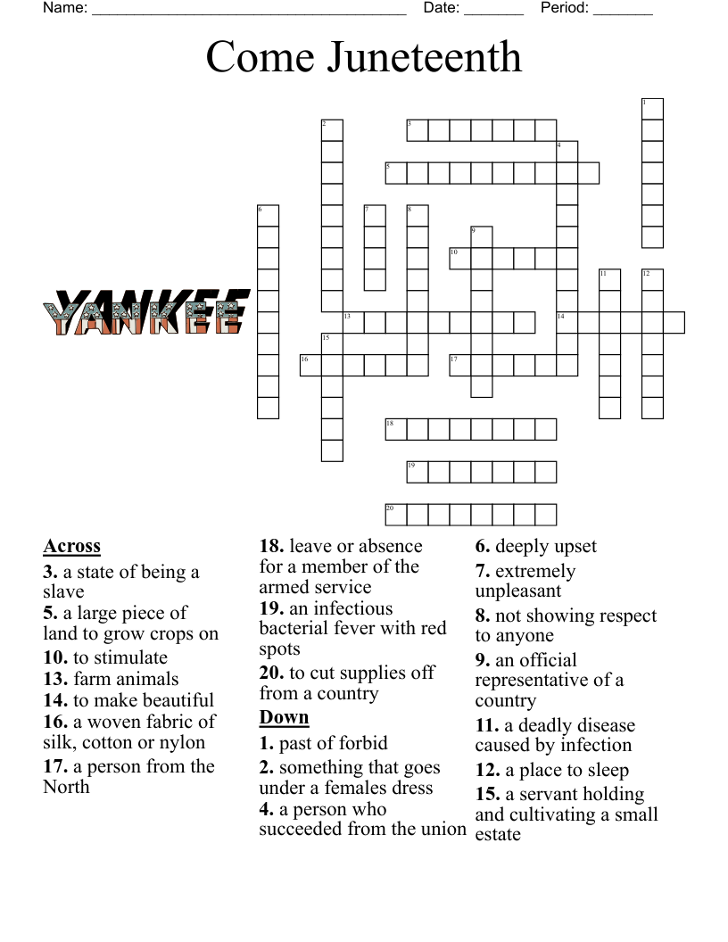 Come Juneteenth Crossword WordMint