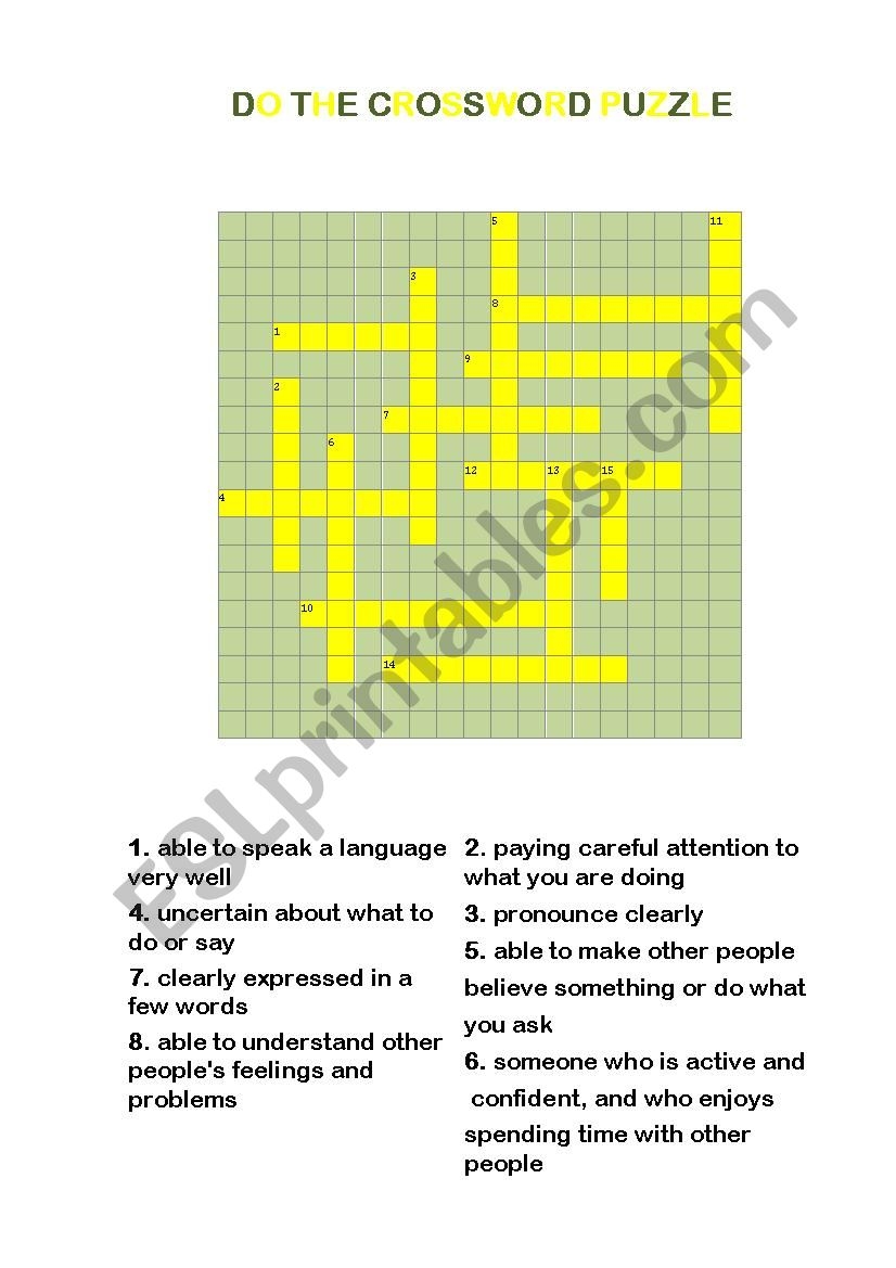 Communication Crossword ESL Worksheet By Meilleure