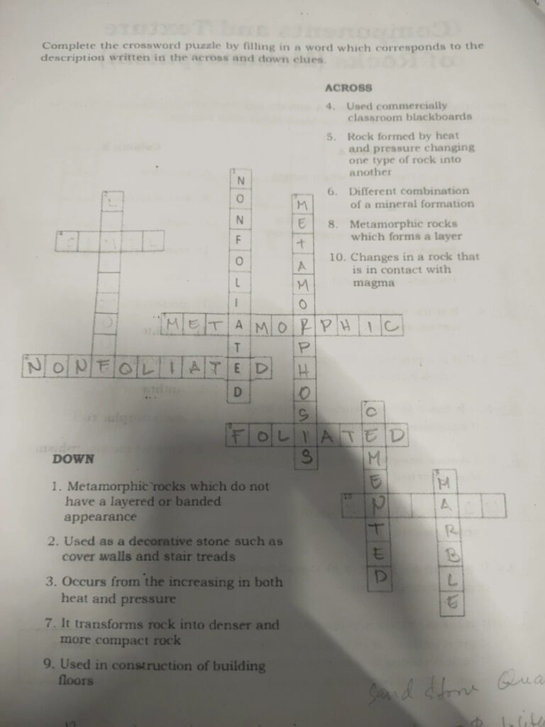 Complete The Crossword Puzzle By Filling In StudyX
