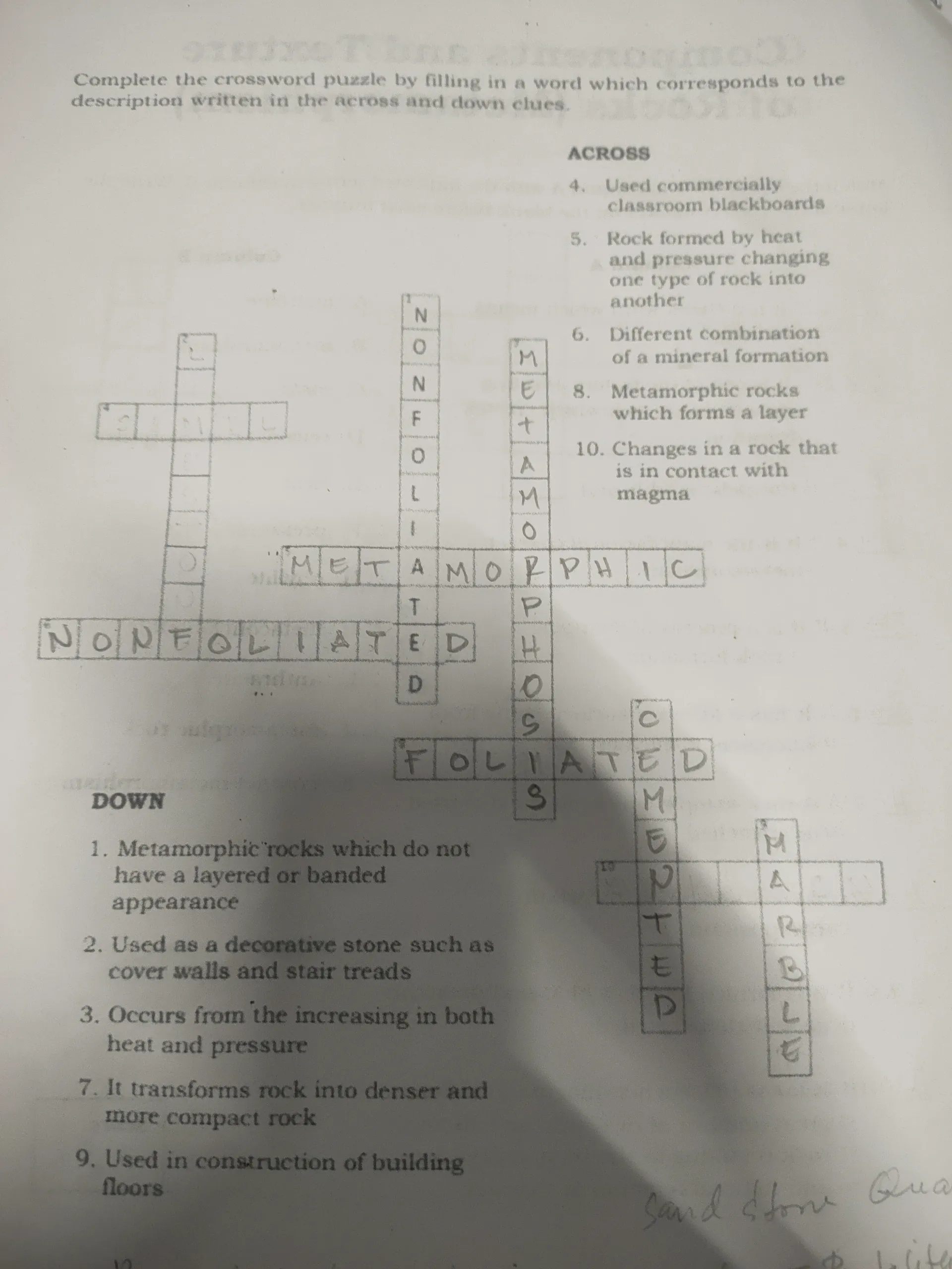 Complete The Crossword Puzzle By Filling In StudyX Complete The Crossword Puzzle By Filling In StudyX