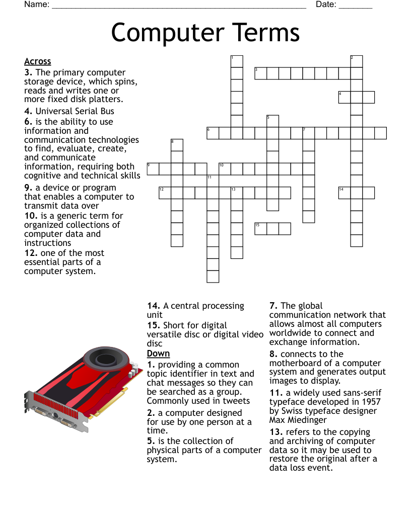 Computer Crossword Puzzle WordMint Computer Crossword Puzzle WordMint