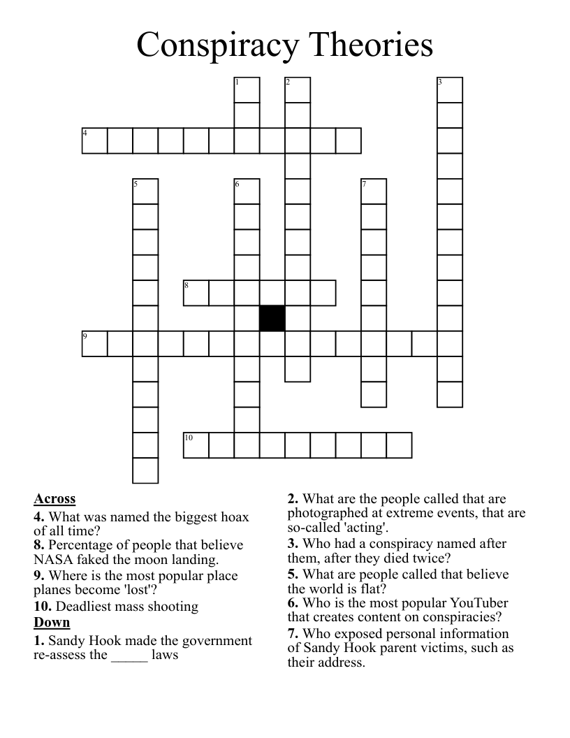 Conspiracy Theories Crossword WordMint