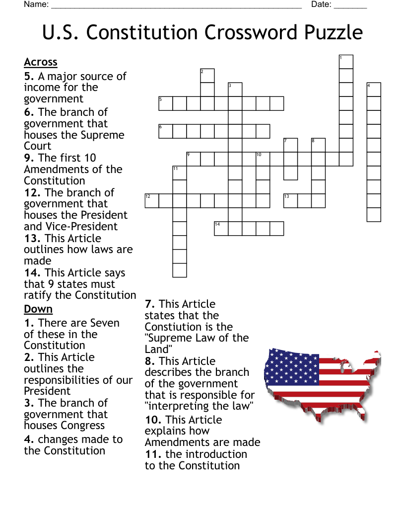 Constitution Facts Crossword WordMint