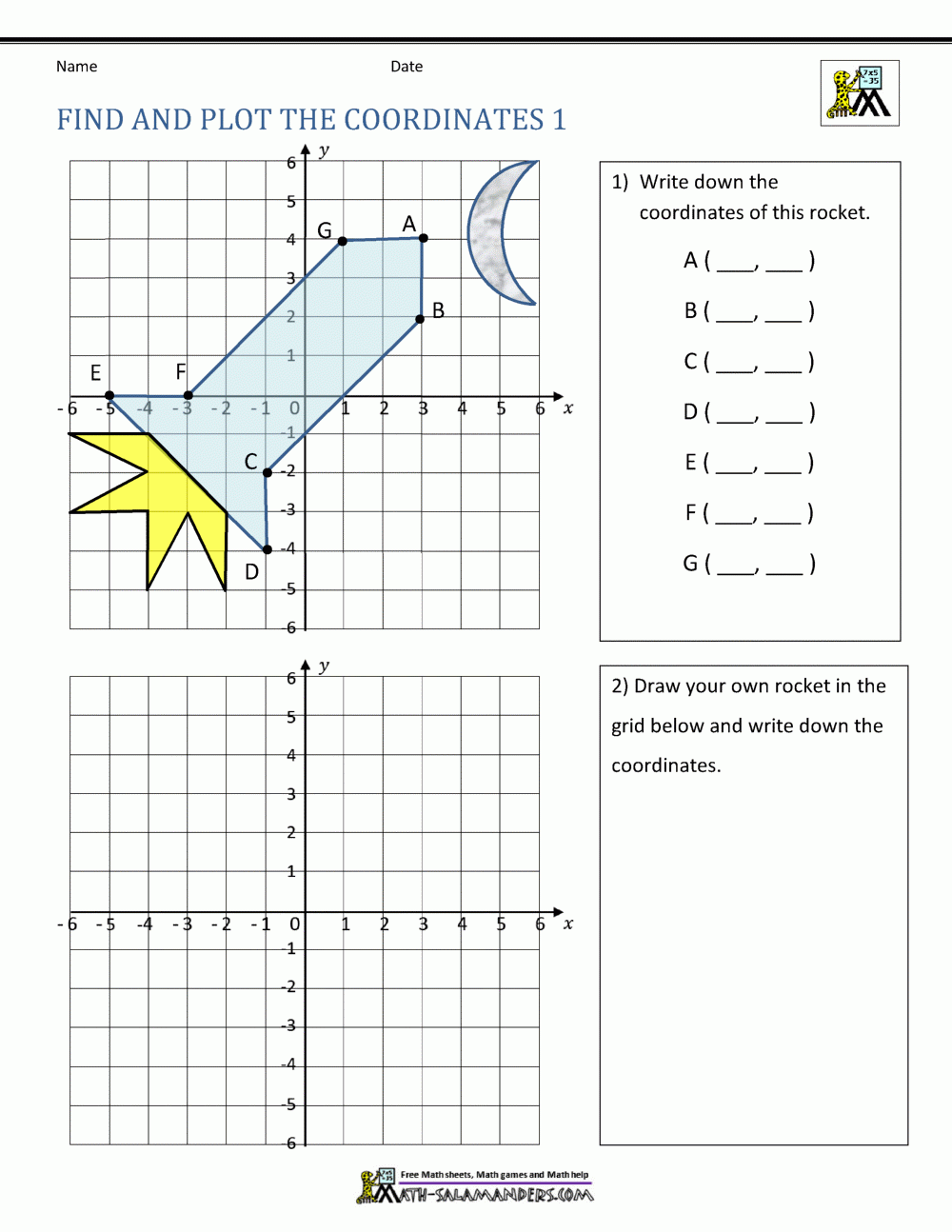 Coordinate Plane Worksheets 4 Quadrants