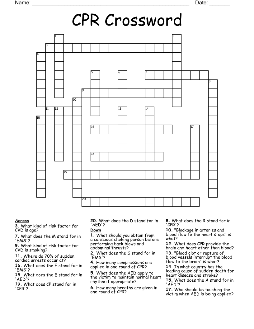 CPR Crossword WordMint